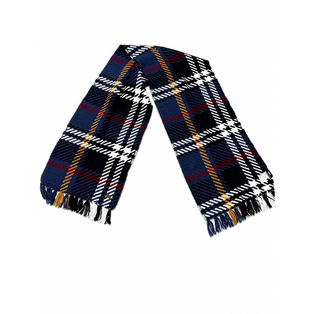 HUGO BOSS 100% WOOL BLEND SCARF Plaid 80”X14” Cozy